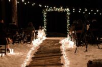 a cool beach wedding lighting idea