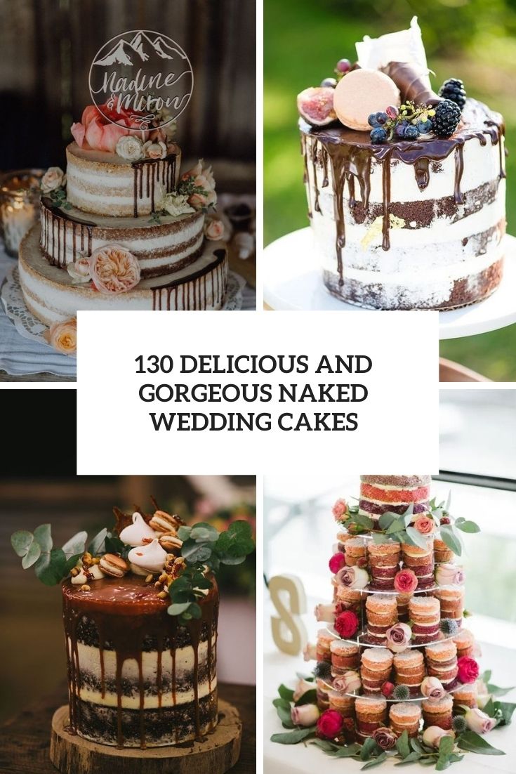 delicious and gorgeous naked wedding cakes cover