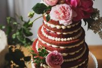 a lovely red velvet wedding cake