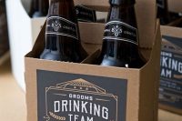 a personalized cardboard holder with beer bottles will be an amazing groomsmen idea for your friends, everyone will like it