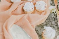 mini tarts with meringue roses on top are delicious wedding desserts or favors and they look cool