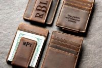 personalized leather magnetic money clips are great and non-hacky groomsmen gift idea