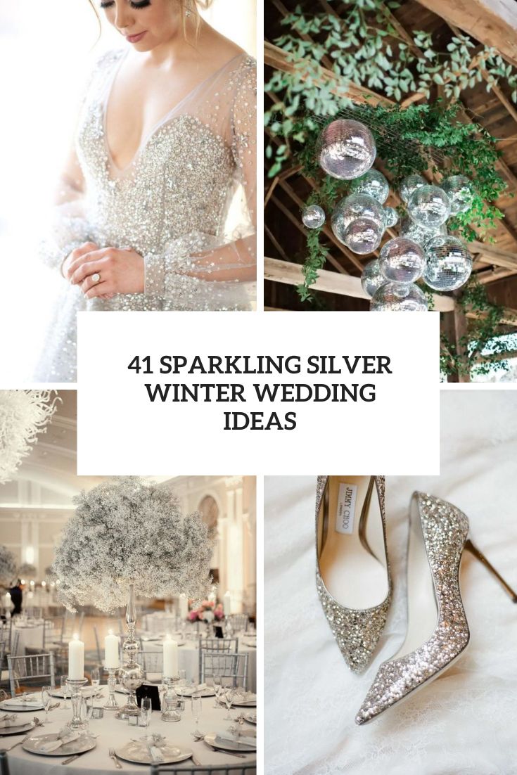 sparkling silver winter wedding ideas cover
