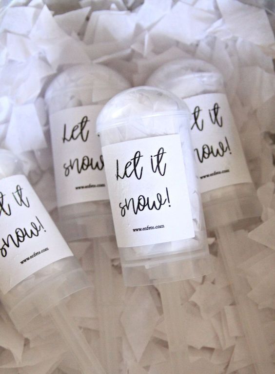 Let It Snow confetti sparklers are great for Christmas, NYE and just winter weddings