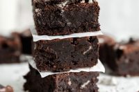 fudgy oreo brownies are delicious wedding desserts to enjoy, they can be packed and given as wedding favors, too