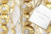 packed Ferrero Rocher chocolate as wedding favors is an amazing idea for each wedding, such favors are crowd-pleasing