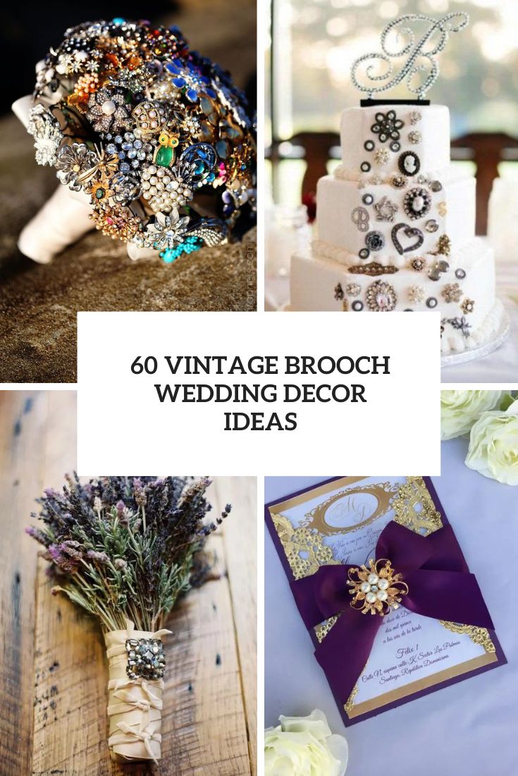 vintage brooch wedding decor ideas cover