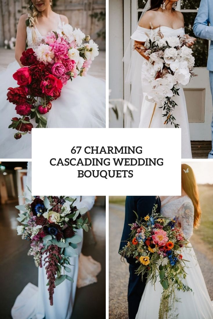 charming cascading wedding bouquets cover