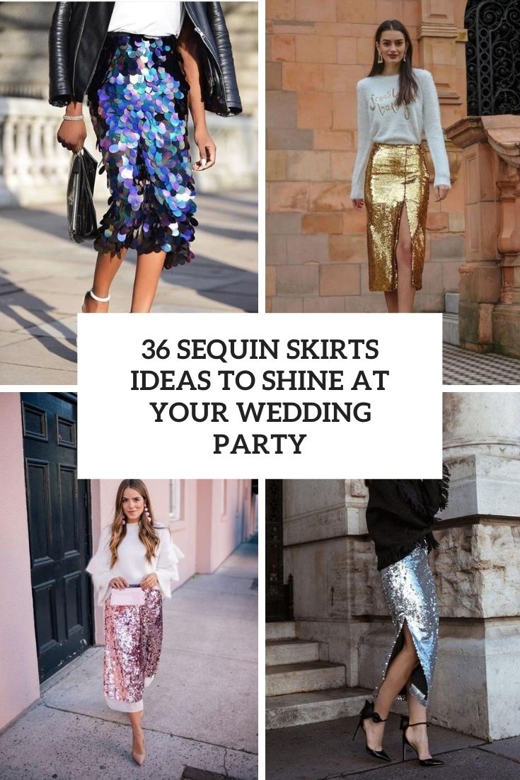 sequin skirts ideas to shine at your wedding party cover