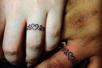 creative heart ring tattoos are cute for couples and you won’t need any wedding rings