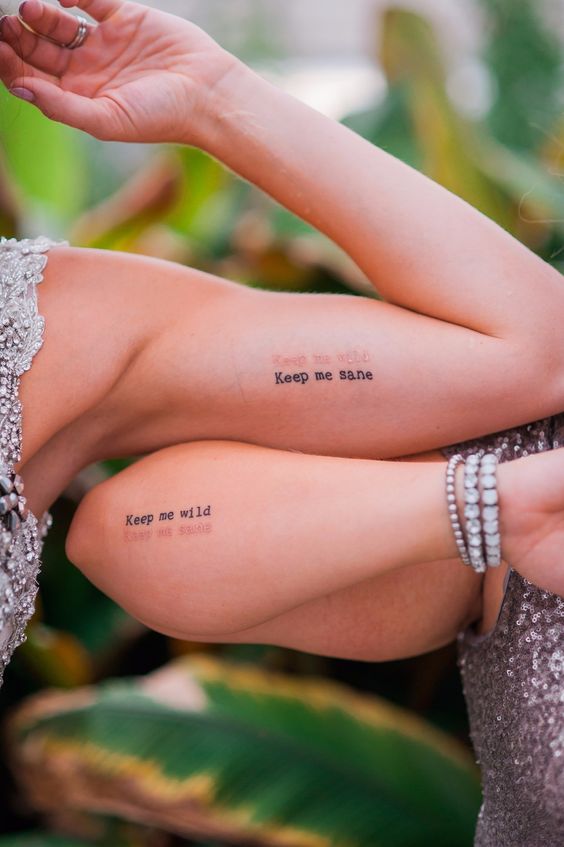 meaningful quote tattoos placed on arms are a great idea to celebrate your wedding and just your love