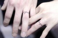 name ring tattoos are a fresh alternative to usual wedding bands or date tattoos on the same fingers