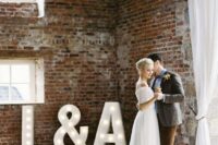 oversized marquee monograms and an ampersand are a great idea for any part of your wedding venue