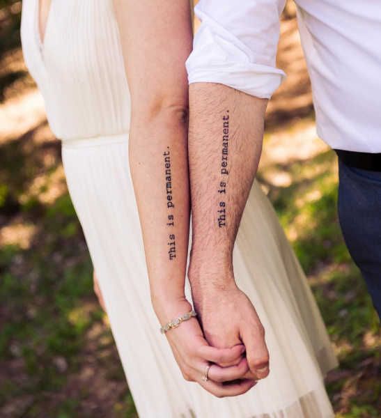 very meaningful word tattoos along the forearms are timeless and elegant, go for them