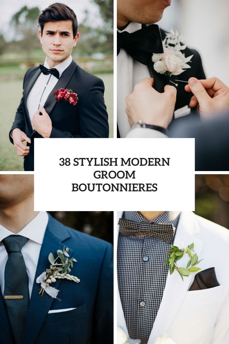 stylish modern groom boutonnieres cover