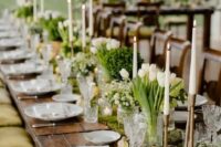 a lovely secret garden wedding table setting