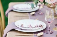 a lovely mauve table setting