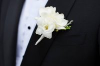 a cute winter floral boutonniere
