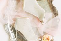 chic glam embellished peep toe bridal booties are a gorgeous idea for every kind of bride