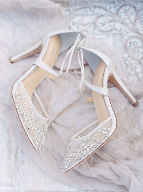 embellished semi sheer wedding shoes are heavenly beautiful and very glam and very chic