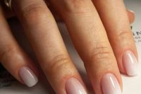 lovely ombre blush to white nails are great for a modern yet classic bridal look, with a slight touch of color