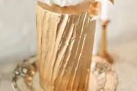 a gorgeous gold wedding cake