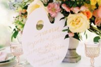 a chic palette wedding menu will add chic and style to the watercolor and elegant summer wedding