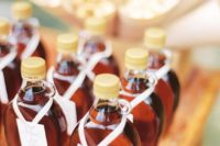 mini syrup bottles are great summer favors for a brunch wedding