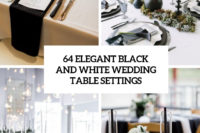 64 elegant black and white wedding table settings cover