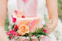 a lovely watercolour wedding cake