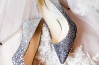 silver to grey glitter ombre wedding shoes will add a catchy and bold touch to your outfit and will make it amazing