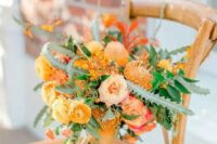 a cute bright orange wedding bouquet