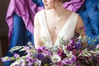 a gorgeous purple wedding bouquet