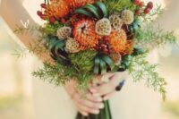 a stylish long stem wedding bouquet