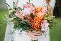 a lovely tropical wedding bouquet