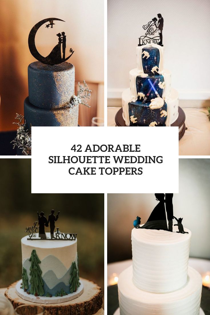 adorable silhouette wedding cake toppers cover