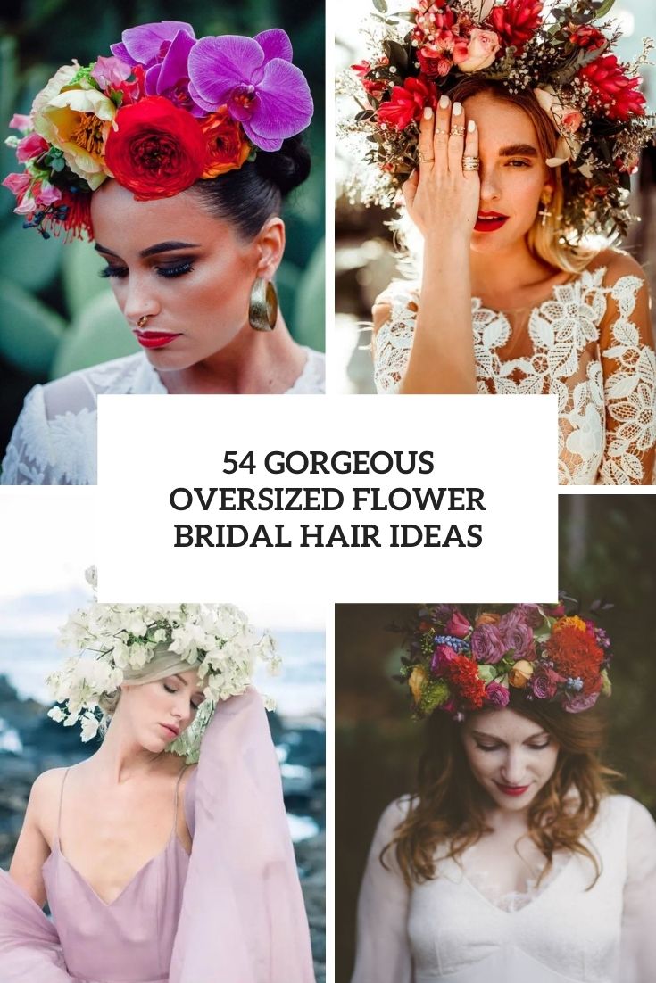 gorgeous oversized flower bridal hair ideas cover