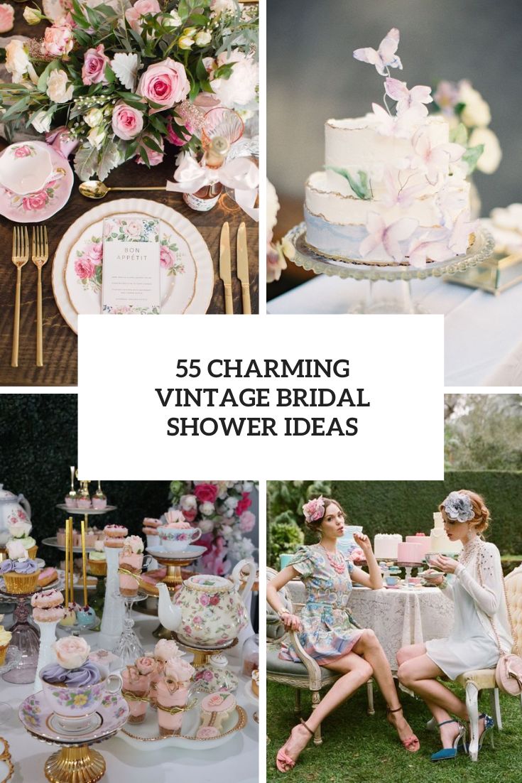 charming vintage bridal shower ideas cover