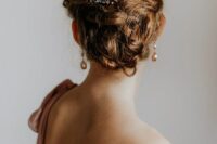 a fantastic baroque jeweled bridal crown and statement earrings will make your bridal look really ultimate