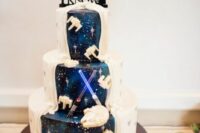 a gorgeous Star Wars wedding cake