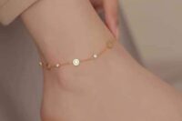 a subtle chain anklet with smaller and large rhinestones is a gorgeous accessory for a boho bride to try