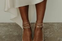 gorgeous statement gold chain anklets will make a fashion statement in your modern bridal look