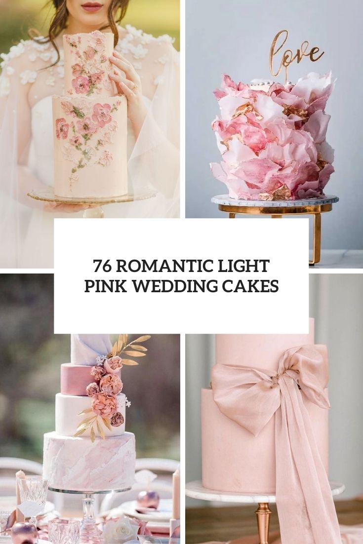 romantic light pink wedding cakes cover