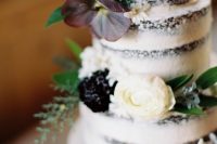 a good-looking semi-naked wedding cake