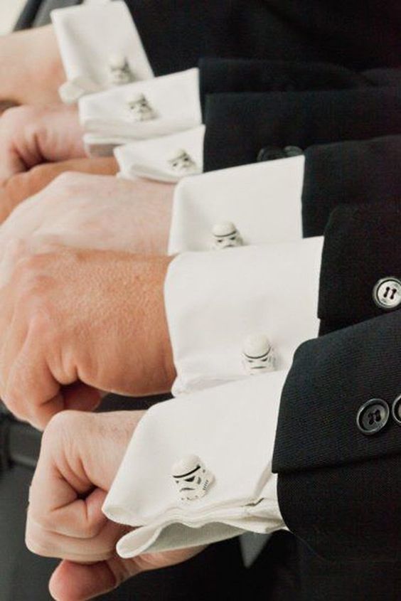 fun Stormtroopers cufflinks will be a cool idea for a groomsman