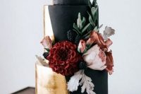 a stylish color block wedding cake