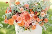 a bright summer wedding bouquet