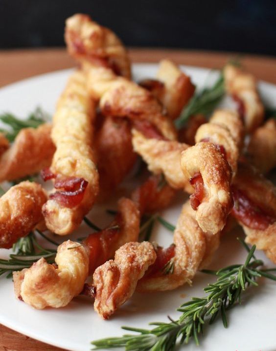 bacon and brown sugar straws are amazing and very homey wedding appetizers to try
