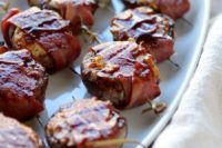 bacon wrapped cheese stuffed mushrooms are a super nutrious combo for winter weddings