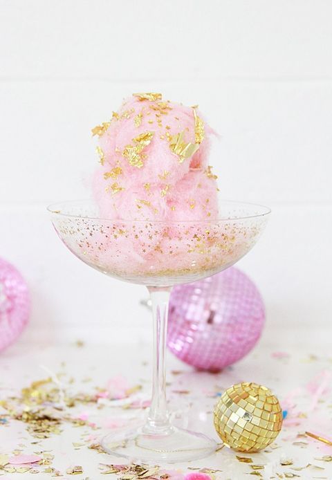 candy cotton with gold leaf - just add champagne and enjoy these delicious treats